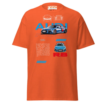 Audi R8 Blueprint T-Shirt | Supercar Enthusiast Tee - Orange - T-Shirts Online