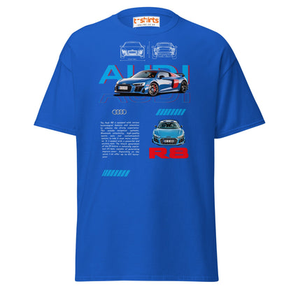 Audi R8 Blueprint T-Shirt | Supercar Enthusiast Tee - Royal - T-Shirts Online