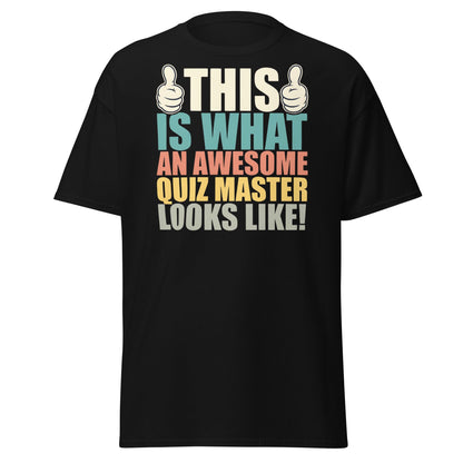 Awesome Quiz Master T-Shirt - Funny Trivia Host Tee - Black - T-Shirts Online