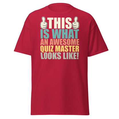 Awesome Quiz Master T-Shirt - Funny Trivia Host Tee - Cardinal - T-Shirts Online
