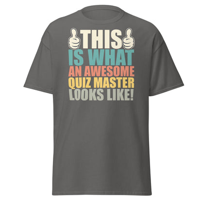 Awesome Quiz Master T-Shirt - Funny Trivia Host Tee - Charcoal - T-Shirts Online