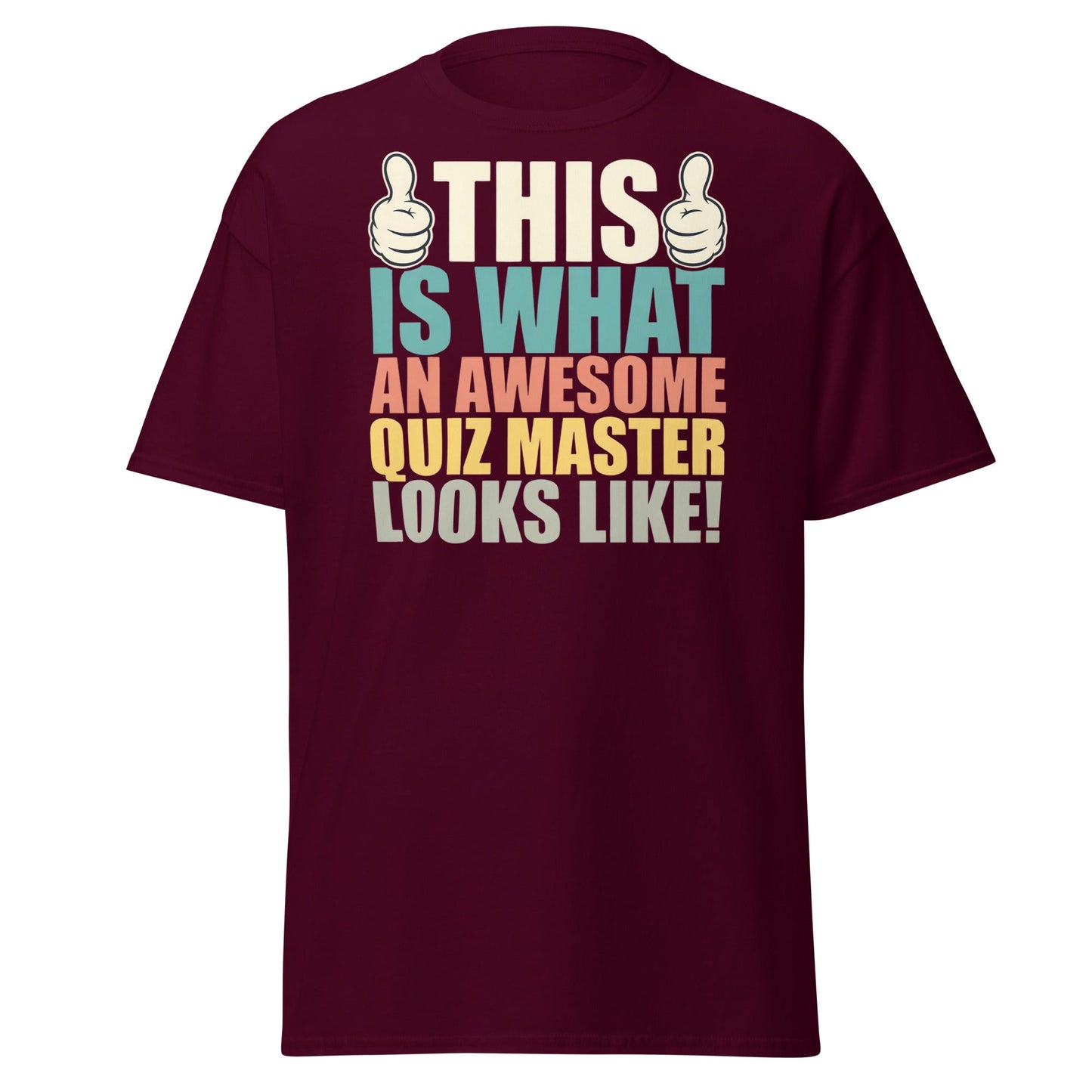 Awesome Quiz Master T-Shirt - Funny Trivia Host Tee - Maroon - T-Shirts Online