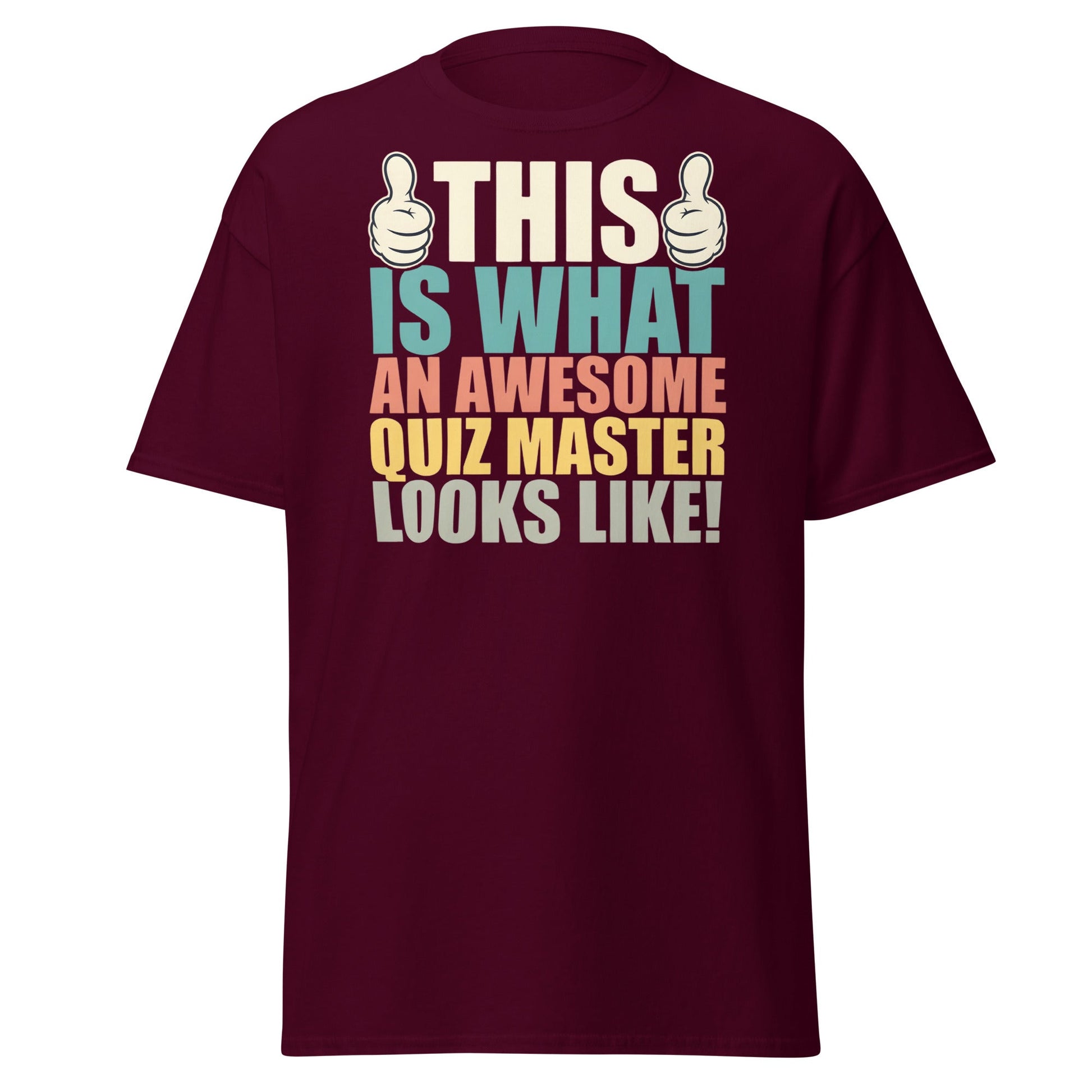 Awesome Quiz Master T-Shirt - Funny Trivia Host Tee - Maroon - T-Shirts Online