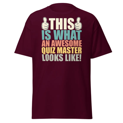Awesome Quiz Master T-Shirt - Funny Trivia Host Tee - Maroon - T-Shirts Online