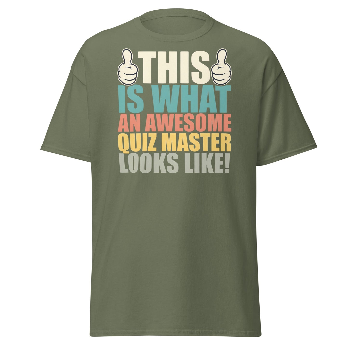 Awesome Quiz Master T-Shirt - Funny Trivia Host Tee - Military Green - T-Shirts Online