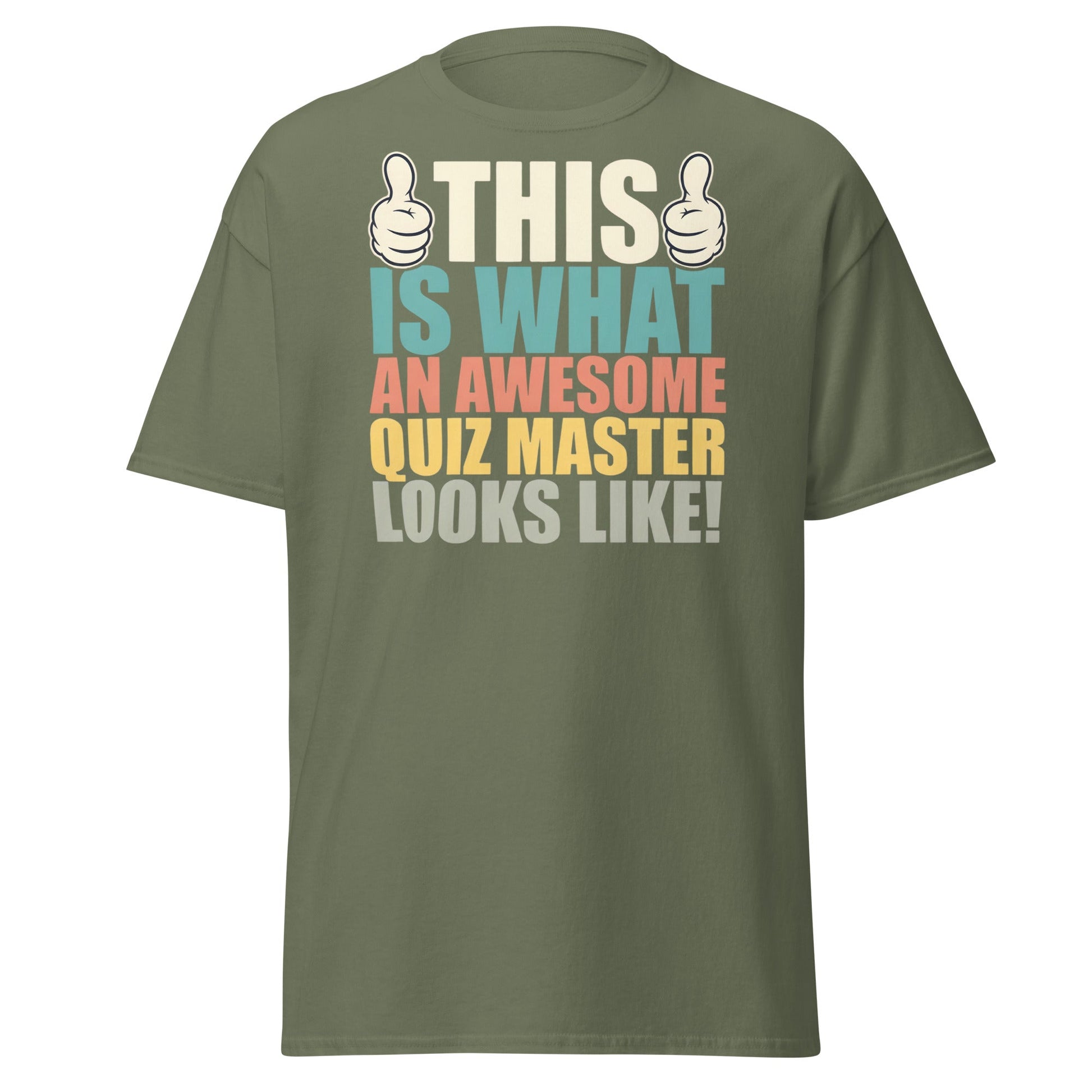 Awesome Quiz Master T-Shirt - Funny Trivia Host Tee - Military Green - T-Shirts Online
