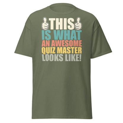 Awesome Quiz Master T-Shirt - Funny Trivia Host Tee - Military Green - T-Shirts Online