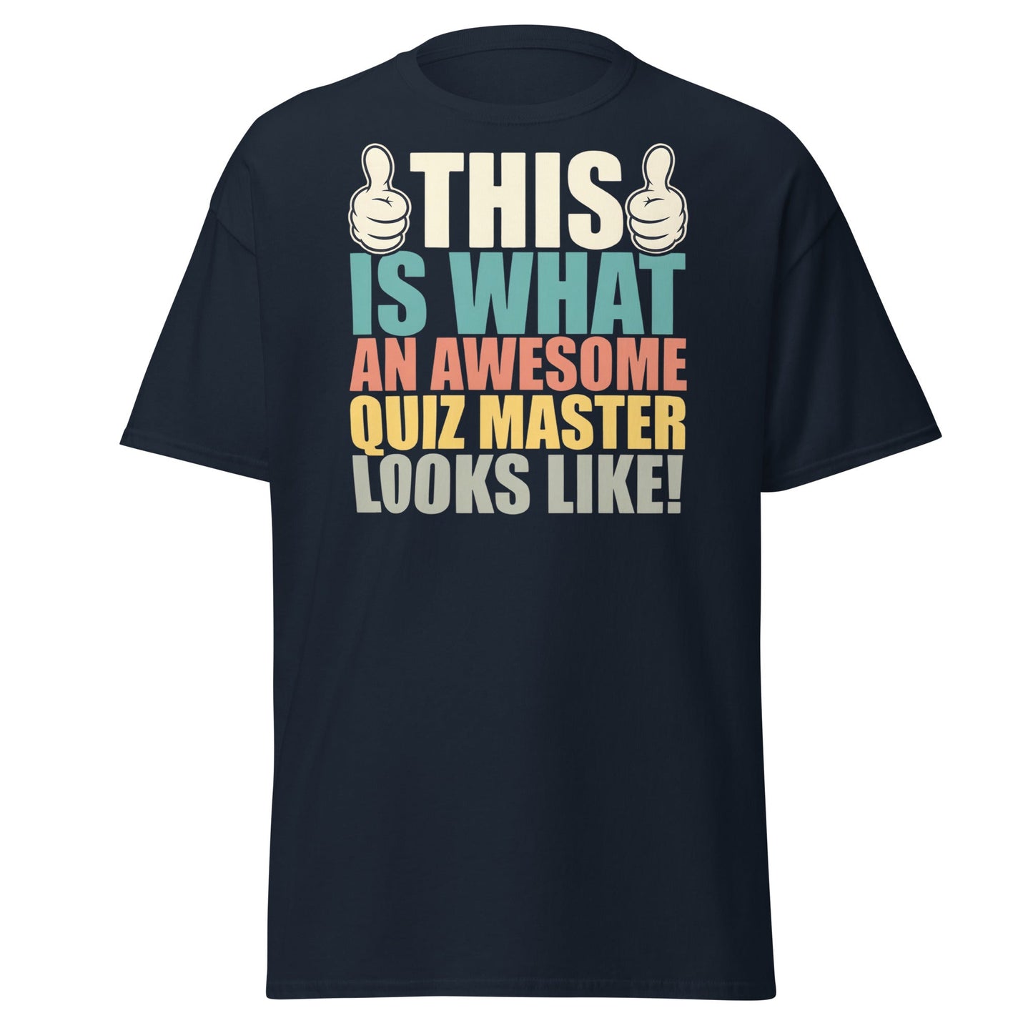 Awesome Quiz Master T-Shirt - Funny Trivia Host Tee - Navy - T-Shirts Online