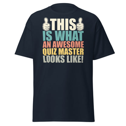 Awesome Quiz Master T-Shirt - Funny Trivia Host Tee - Navy - T-Shirts Online
