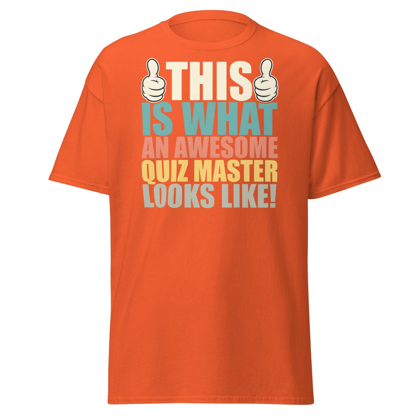 Awesome Quiz Master T-Shirt - Funny Trivia Host Tee - Orange - T-Shirts Online