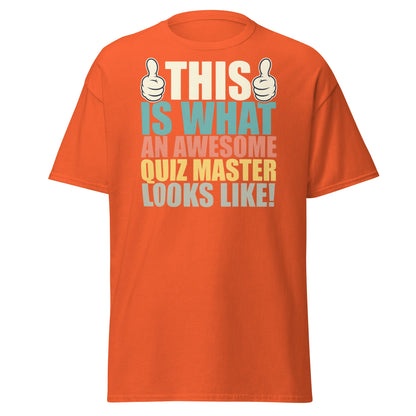 Awesome Quiz Master T-Shirt - Funny Trivia Host Tee - Orange - T-Shirts Online