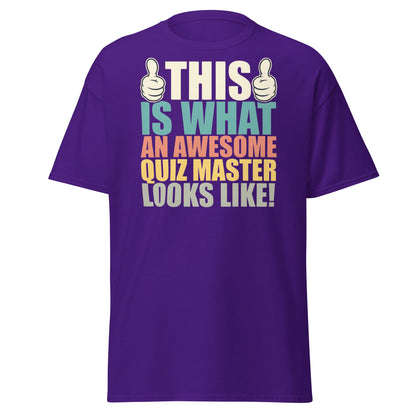 Awesome Quiz Master T-Shirt - Funny Trivia Host Tee - Purple - T-Shirts Online