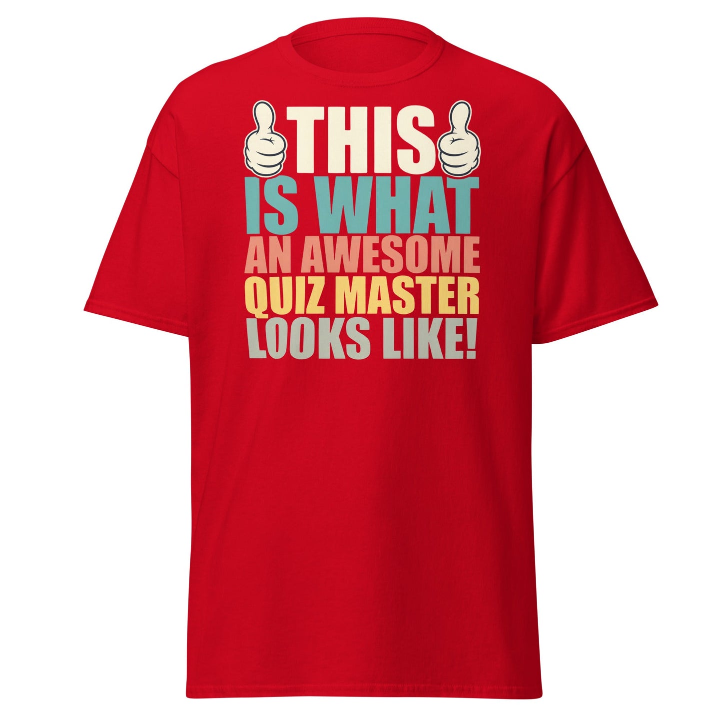 Awesome Quiz Master T-Shirt - Funny Trivia Host Tee - Red - T-Shirts Online