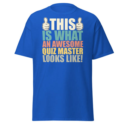 Awesome Quiz Master T-Shirt - Funny Trivia Host Tee - Royal - T-Shirts Online