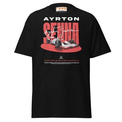 Ayrton Senna McLaren Honda F1 Tribute T-Shirt - Black - T-Shirts Online