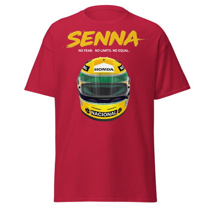 Ayrton Senna Racing Helmet Tribute T-Shirt - F1 Legend Tee - Cardinal - T-Shirts Online