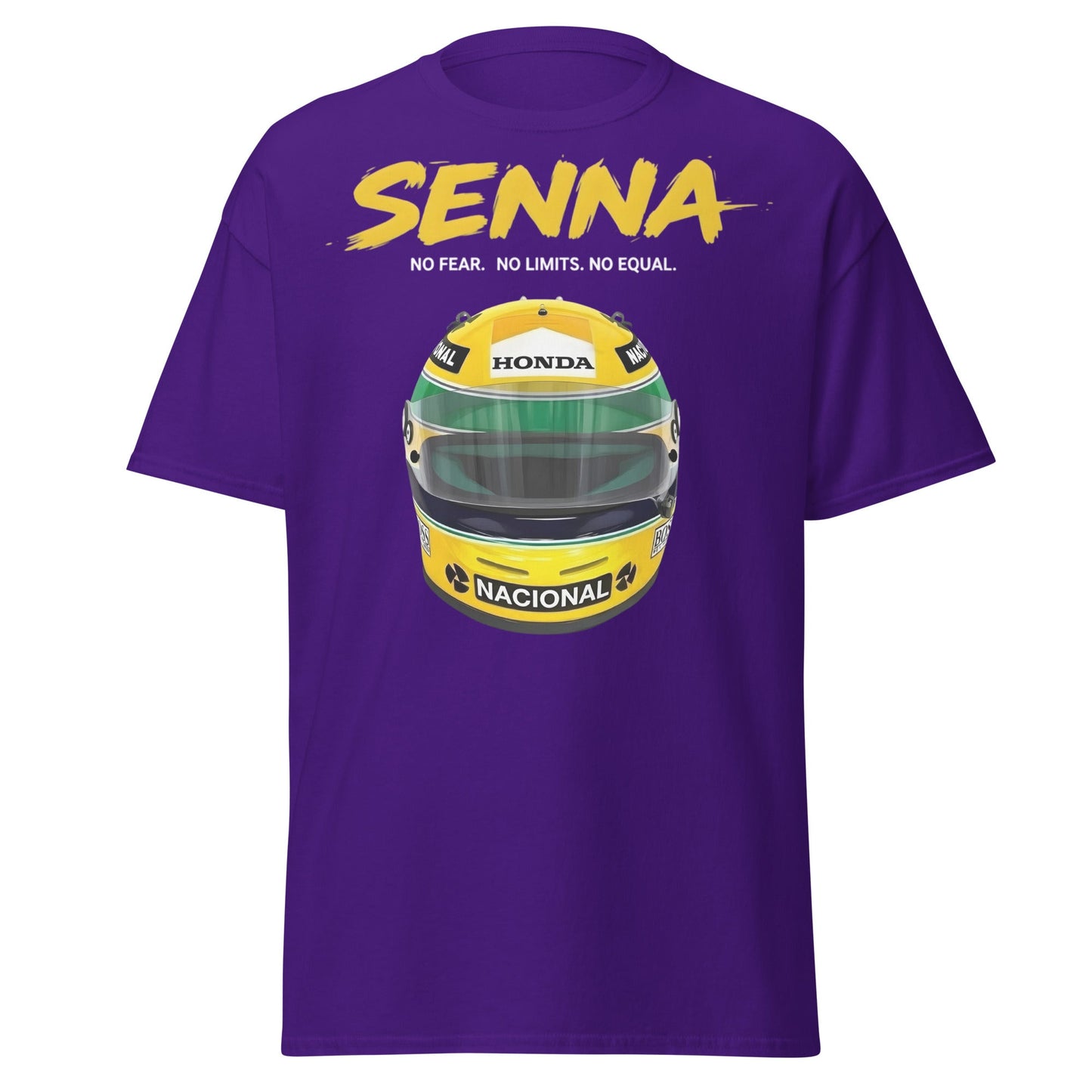 Ayrton Senna Racing Helmet Tribute T-Shirt - F1 Legend Tee - Purple - T-Shirts Online