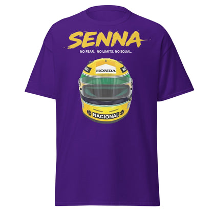Ayrton Senna Racing Helmet Tribute T-Shirt - F1 Legend Tee - Purple - T-Shirts Online