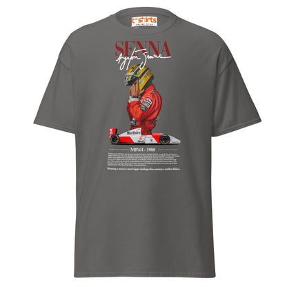 Ayrton Senna T-Shirt | MP4/4 1988 F1 Tribute Tee - Charcoal - T-Shirts Online