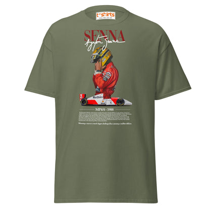 Ayrton Senna T-Shirt | MP4/4 1988 F1 Tribute Tee - Military Green - T-Shirts Online