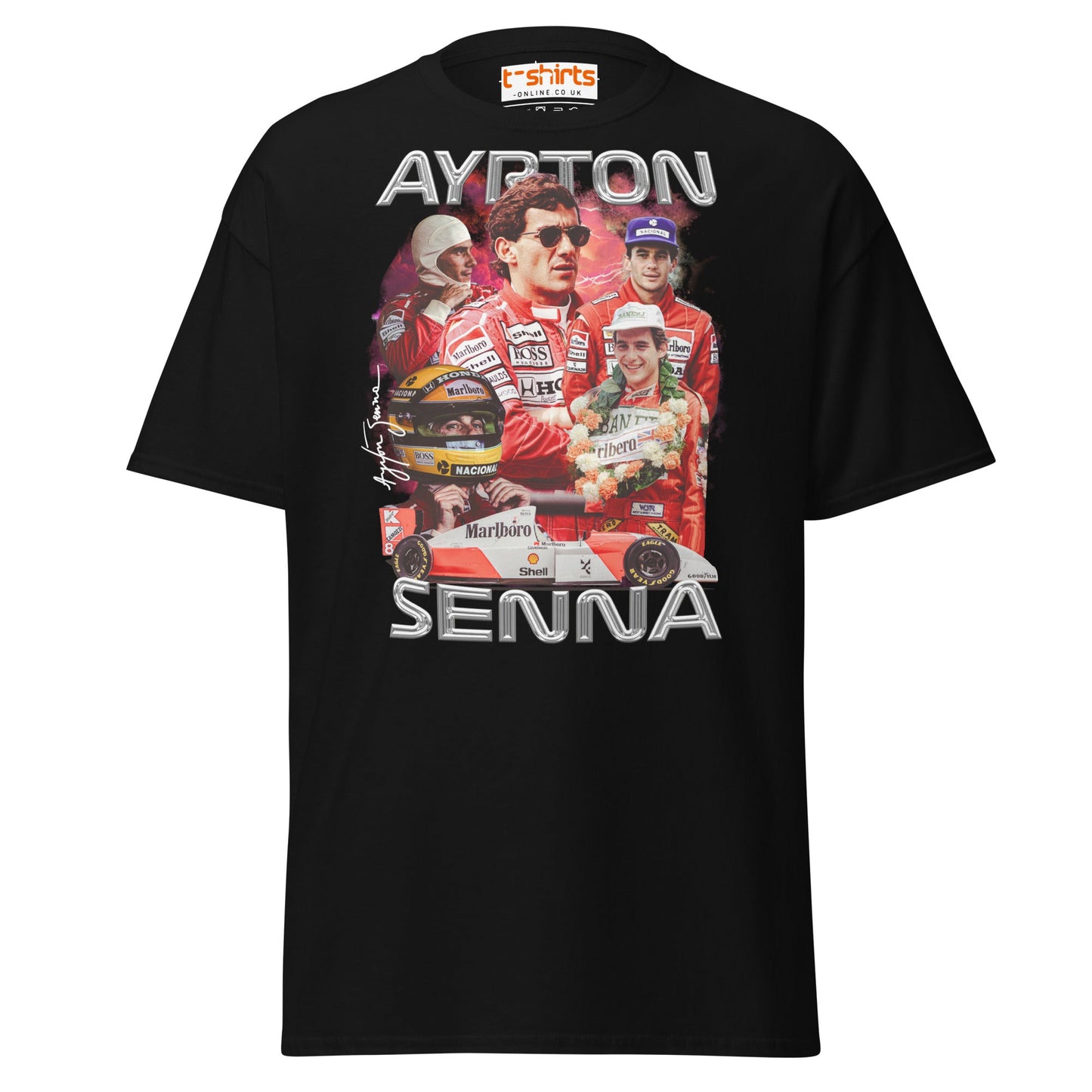Ayrton Senna Tribute T-Shirt | Legendary F1 Racer Tee - Black - T-Shirts Online
