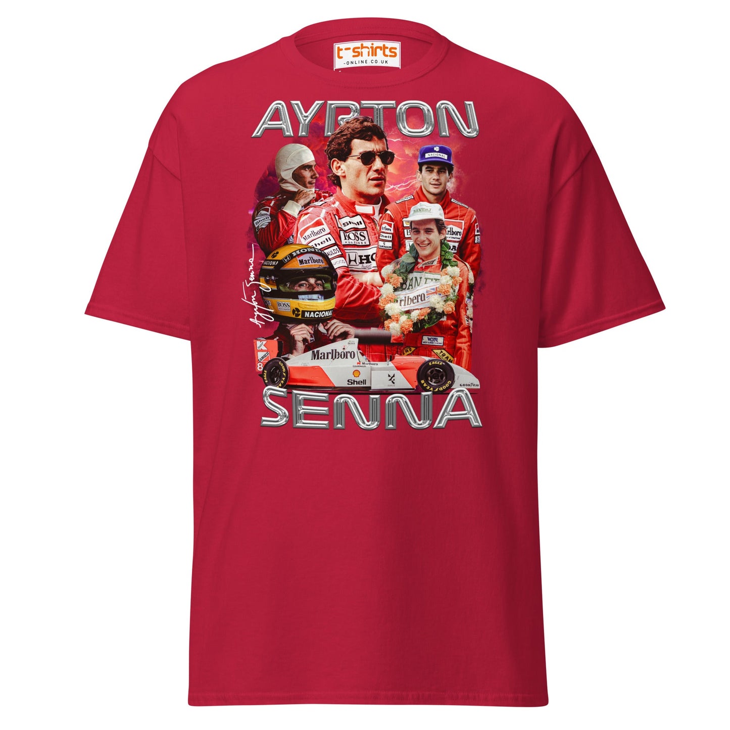 Ayrton Senna Tribute T-Shirt | Legendary F1 Racer Tee - Cardinal - T-Shirts Online
