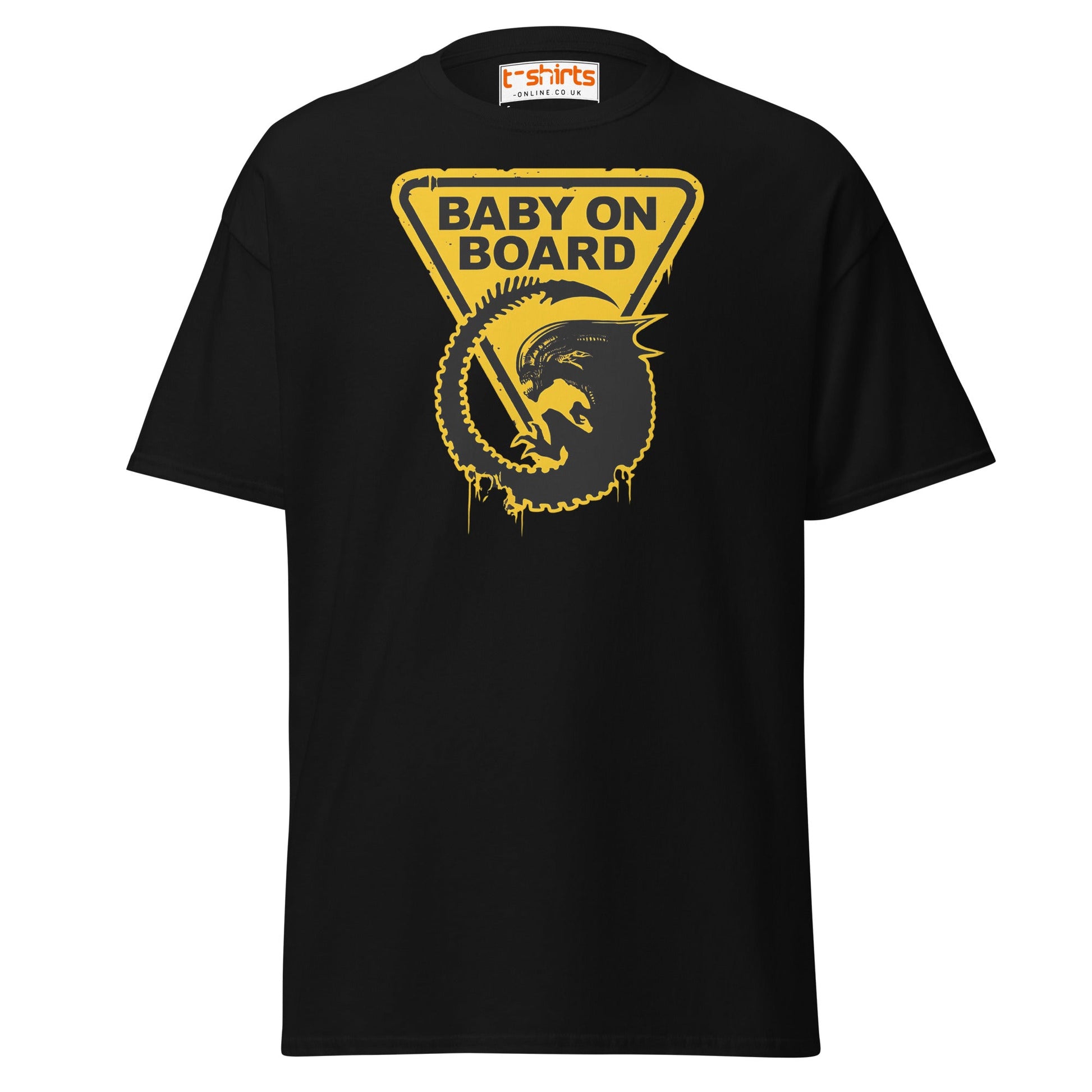 Baby On Board T-Shirt – Funny Alien Parody Graphic Tee - Black - T-Shirts Online