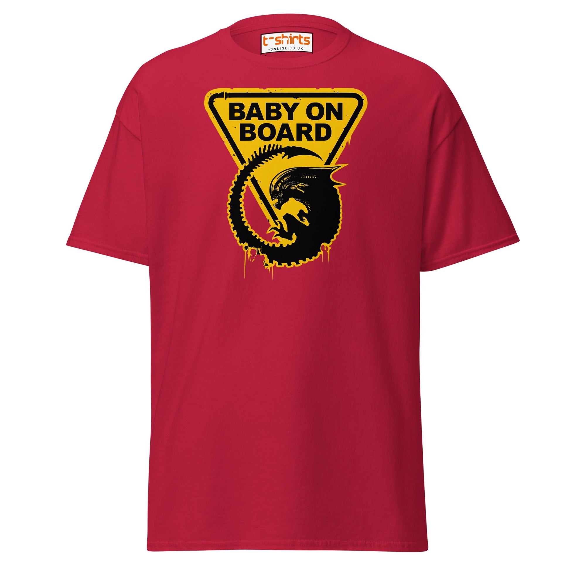 Baby On Board T-Shirt – Funny Alien Parody Graphic Tee - Cardinal - T-Shirts Online
