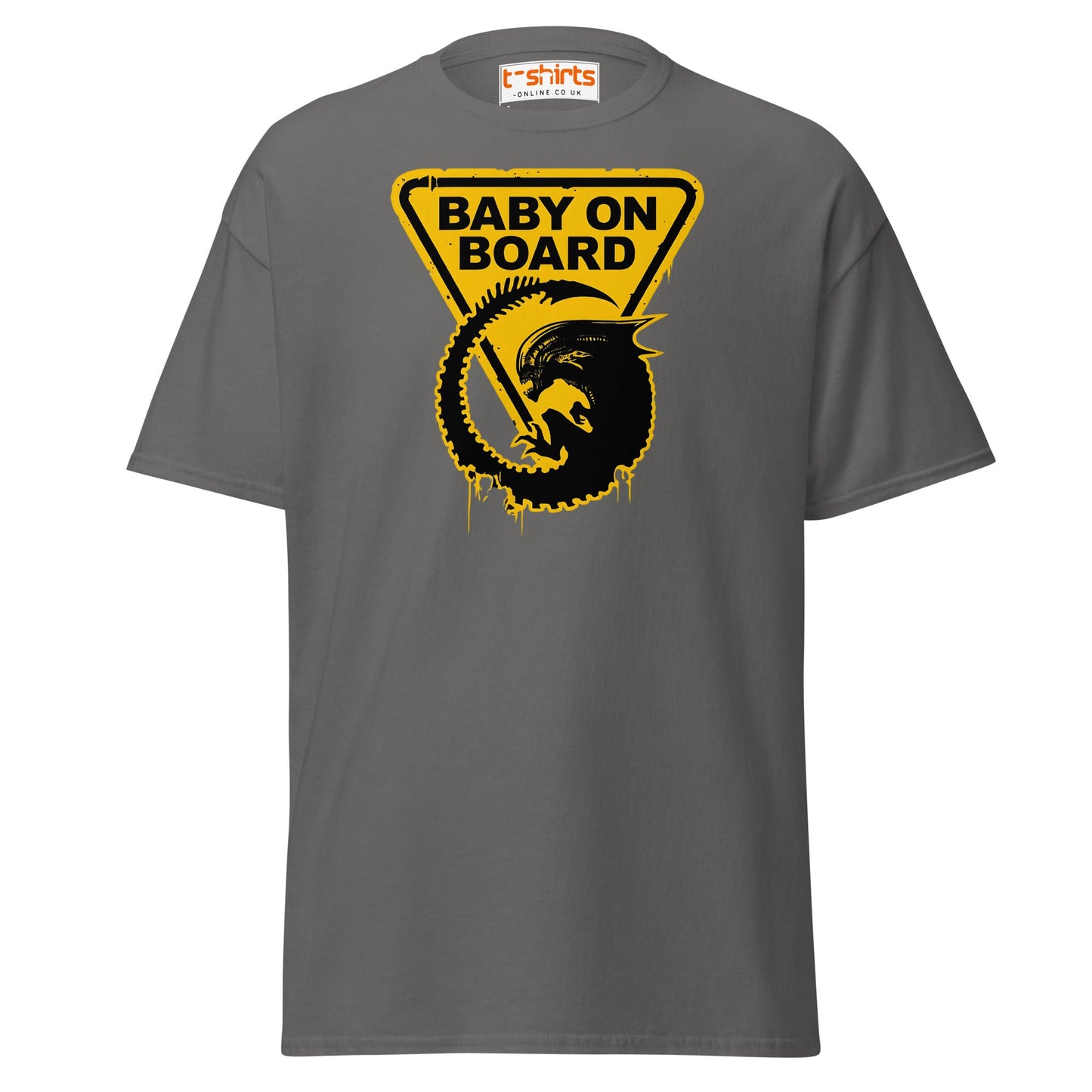 Baby On Board T-Shirt – Funny Alien Parody Graphic Tee - Charcoal - T-Shirts Online