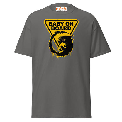 Baby On Board T-Shirt – Funny Alien Parody Graphic Tee - Charcoal - T-Shirts Online