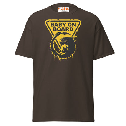 Baby On Board T-Shirt – Funny Alien Parody Graphic Tee - Dark Chocolate - T-Shirts Online