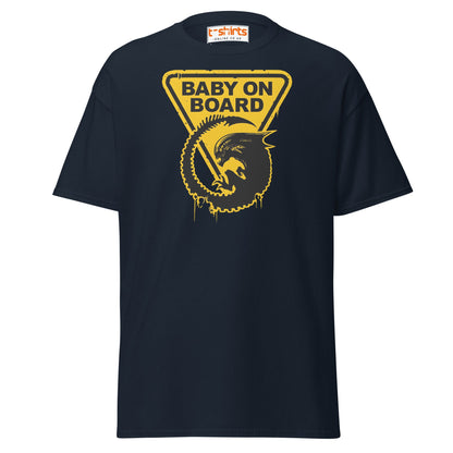 Baby On Board T-Shirt – Funny Alien Parody Graphic Tee - Navy - T-Shirts Online
