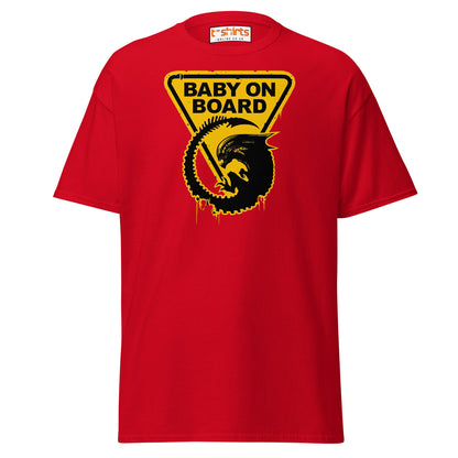 Baby On Board T-Shirt – Funny Alien Parody Graphic Tee - Red - T-Shirts Online