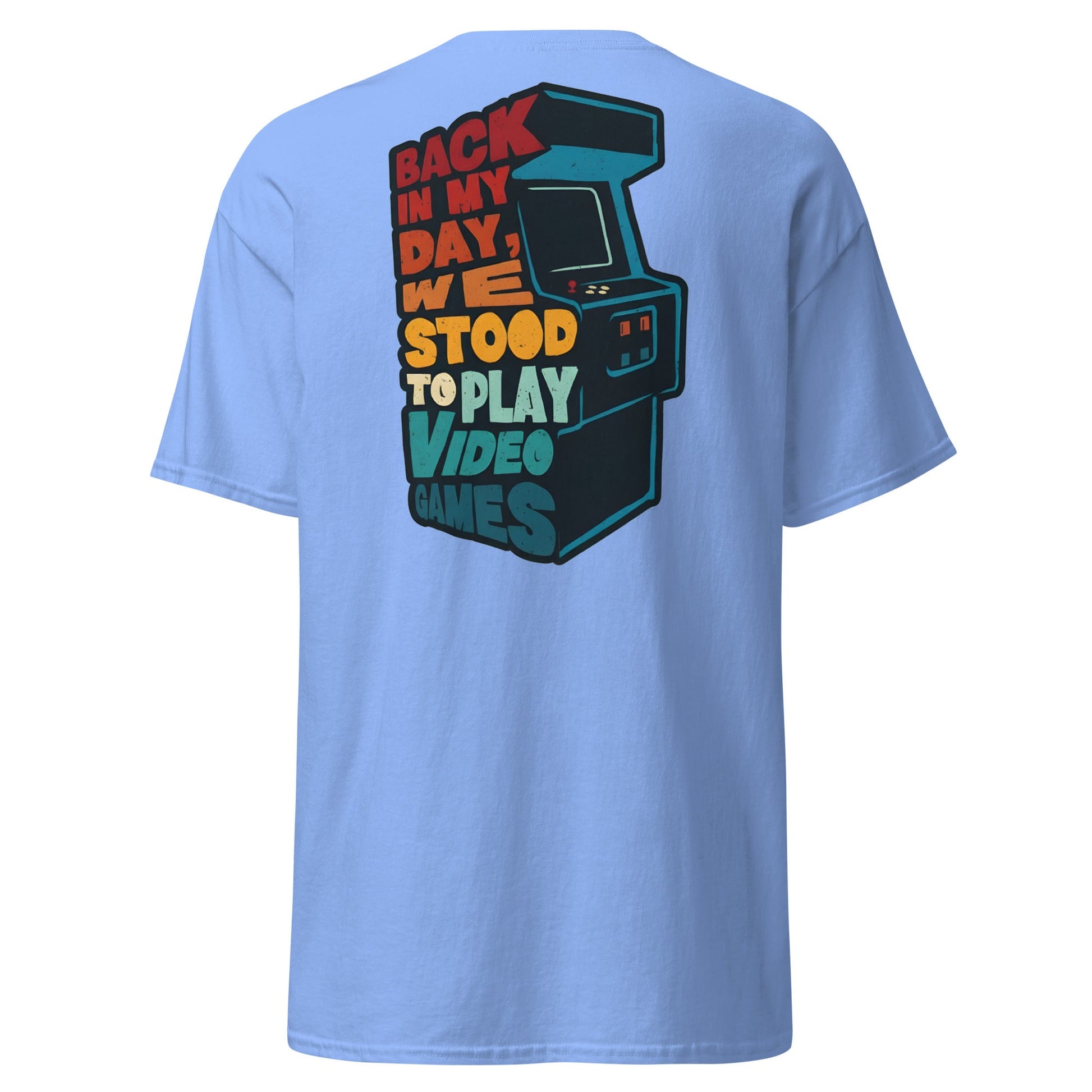 Back in My Day T-Shirt | Retro Gamer Arcade Tee - Carolina Blue - T-Shirts Online