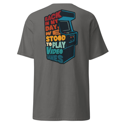 Back in My Day T-Shirt | Retro Gamer Arcade Tee - Charcoal - T-Shirts Online
