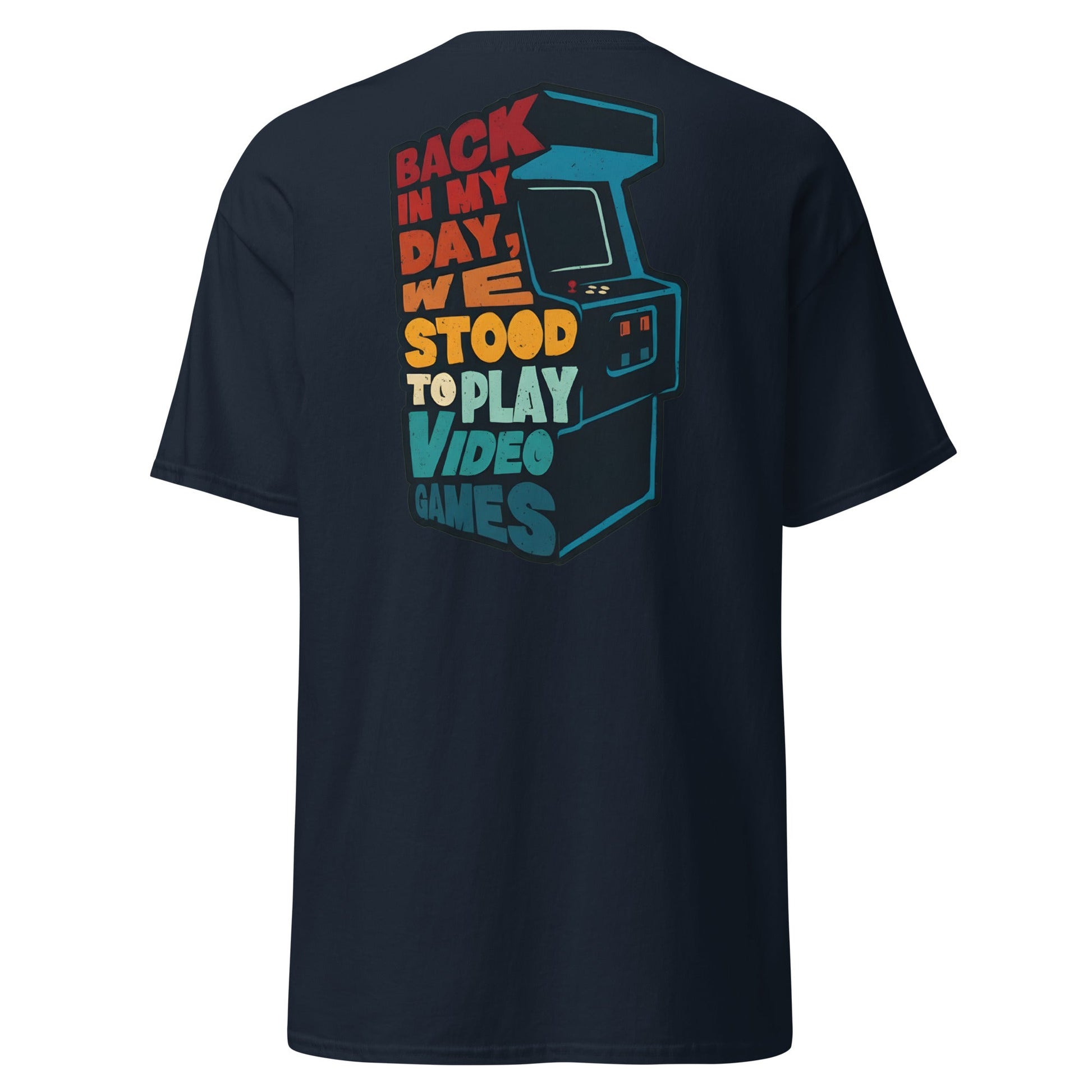 Back in My Day T-Shirt | Retro Gamer Arcade Tee - Navy - T-Shirts Online