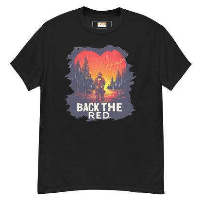 Back the Red T-Shirt | Fireman Tee - Black - T-Shirts Online