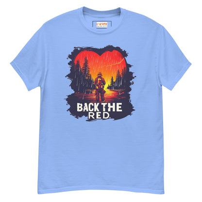 Back the Red T-Shirt | Fireman Tee - Carolina Blue - T-Shirts Online