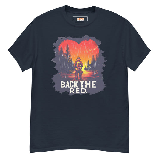 Back the Red T-Shirt | Fireman Tee - Navy - T-Shirts Online