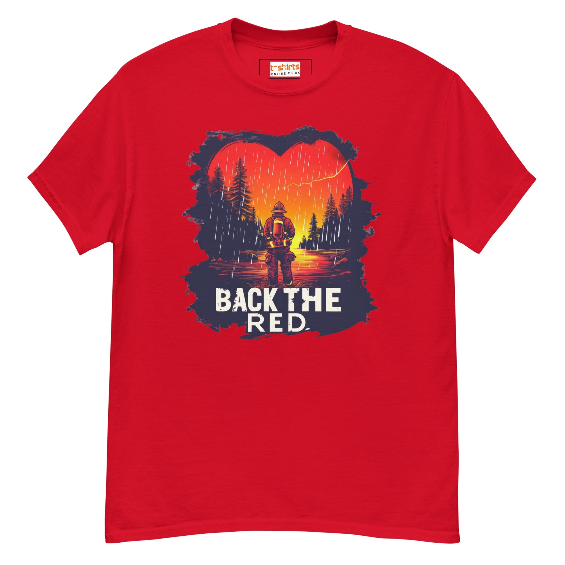 Back the Red T-Shirt | Fireman Tee - Red - T-Shirts Online