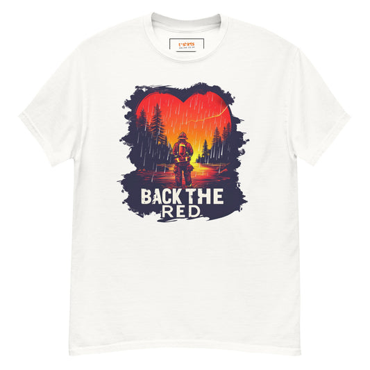 Back the Red T-Shirt | Fireman Tee - White - T-Shirts Online