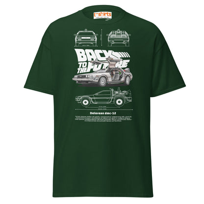 Back to the Future Delorean T-Shirt | Retro Car Tee - Forest Green - T-Shirts Online
