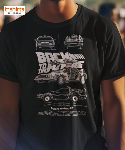 Back to the Future Delorean T-Shirt | Retro Car Tee - Maroon - T-Shirts Online