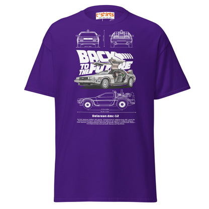 Back to the Future Delorean T-Shirt | Retro Car Tee - Purple - T-Shirts Online