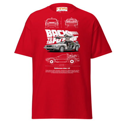 Back to the Future Delorean T-Shirt | Retro Car Tee - Red - T-Shirts Online
