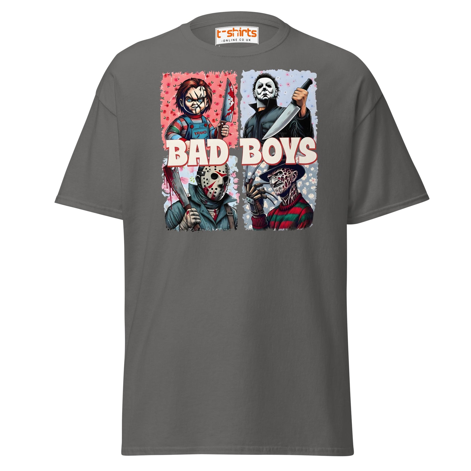 Bad Boys Horror Icons T-Shirt - Charcoal - T-Shirts Online