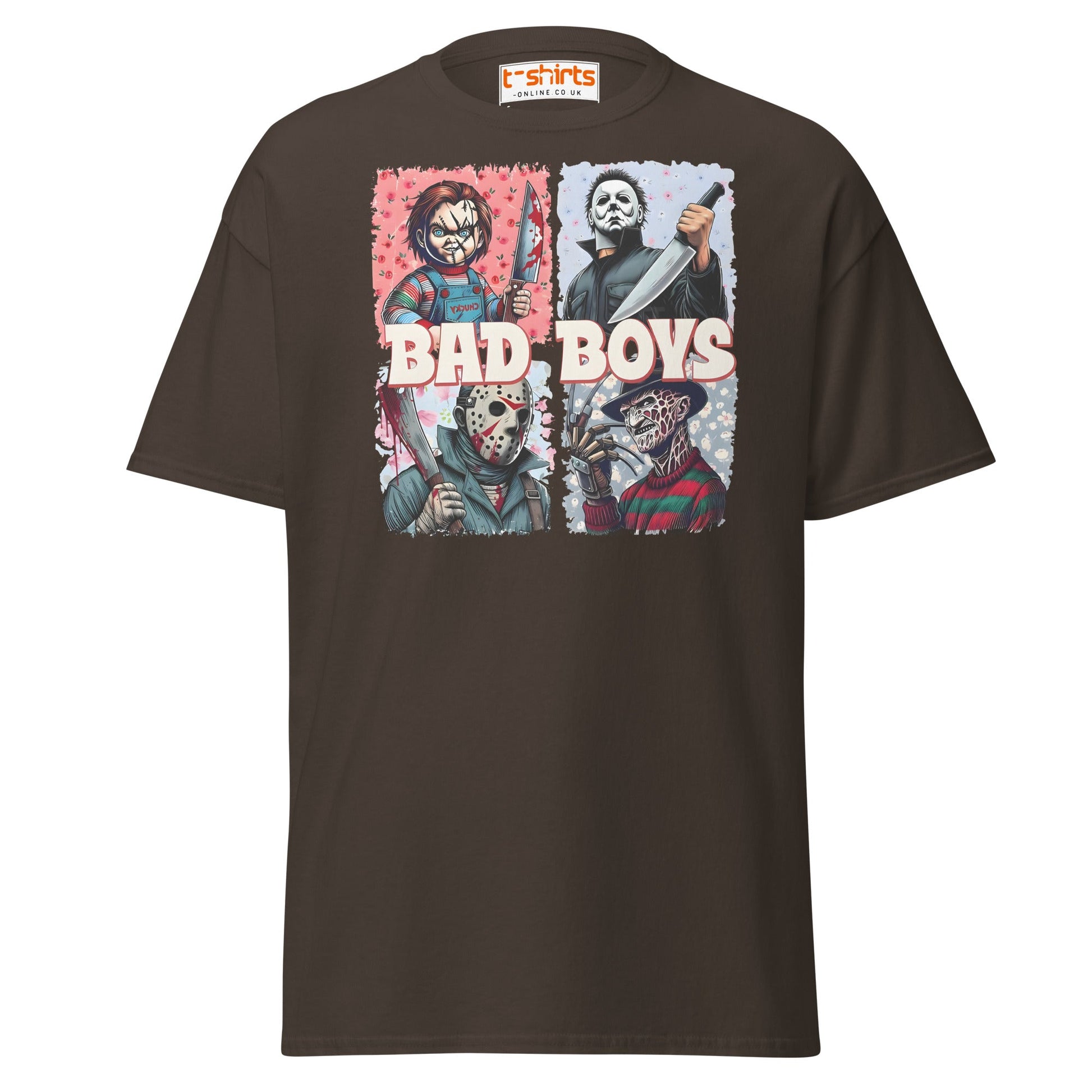 Bad Boys Horror Icons T-Shirt - Dark Chocolate - T-Shirts Online