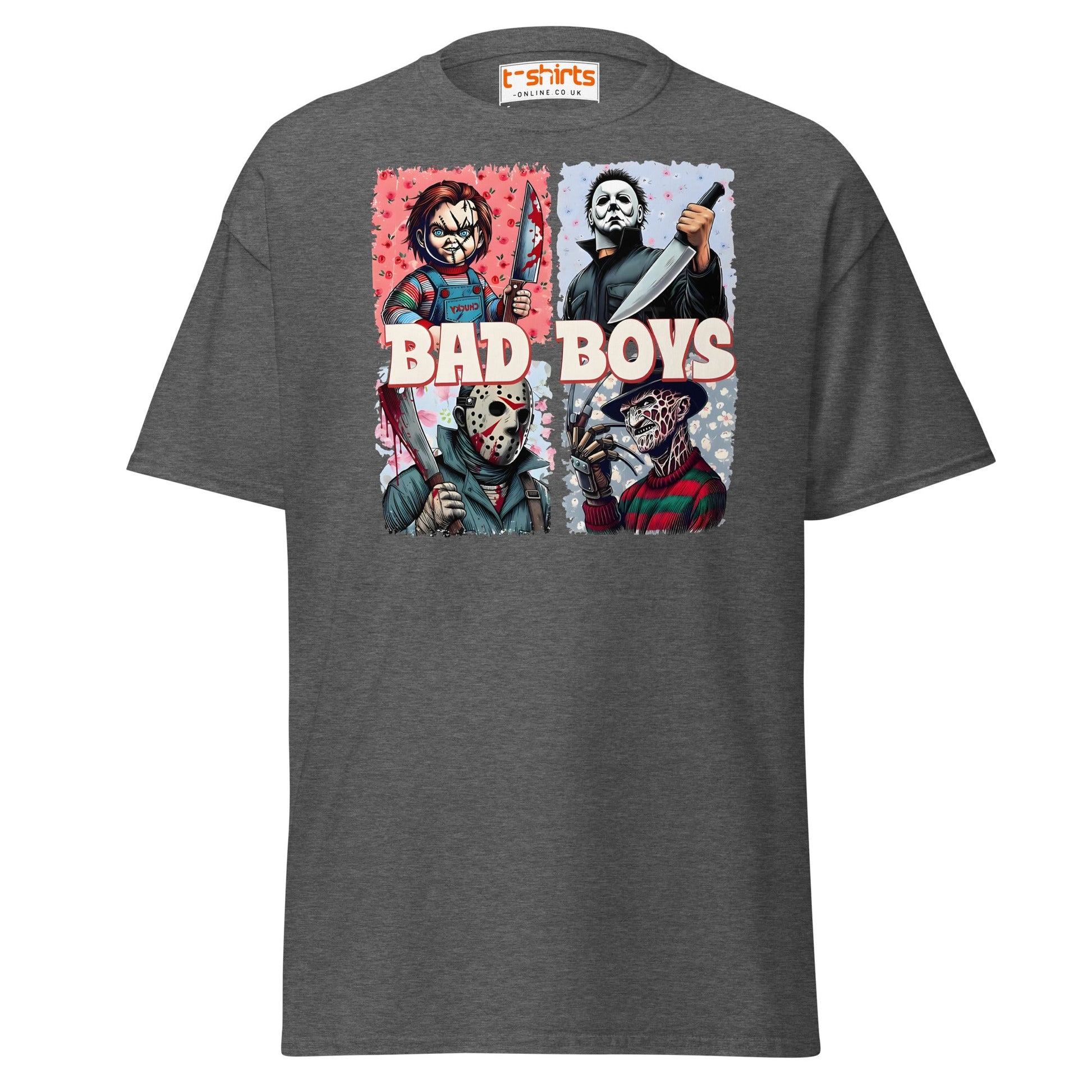 Bad Boys Horror Icons T-Shirt - Dark Heather - T-Shirts Online