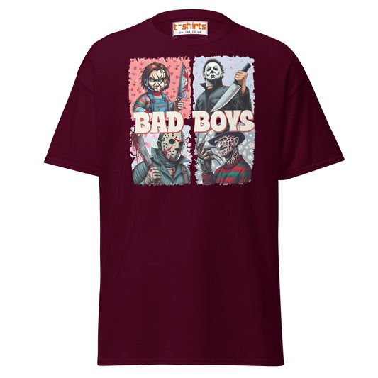 Bad Boys Horror Icons T-Shirt - Maroon - T-Shirts Online