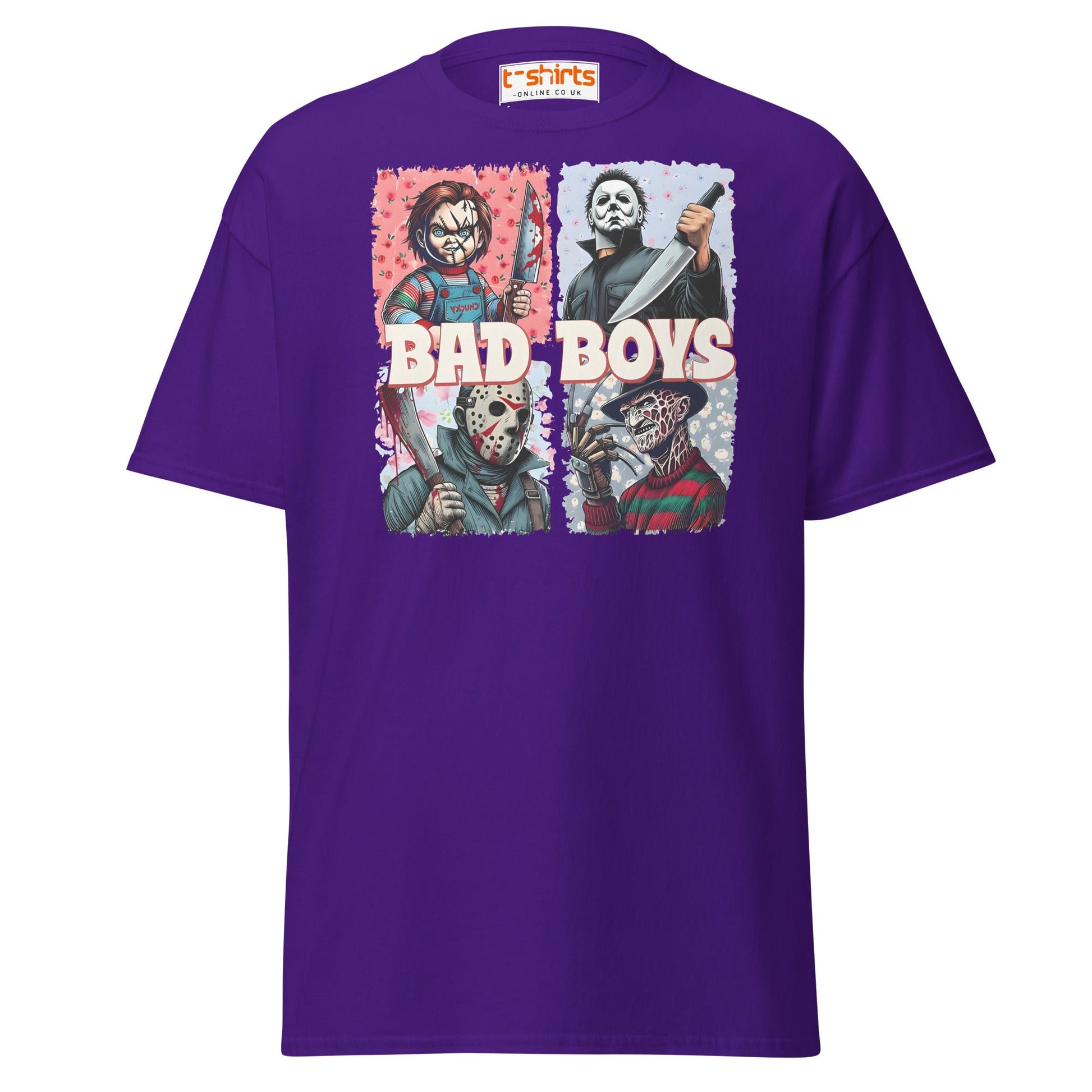 Bad Boys Horror Icons T-Shirt - Purple - T-Shirts Online